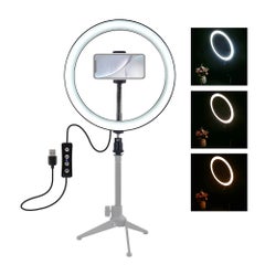 10 Inch Dimmable 3 Lighting Modes Brightness Adjustable LED Ring Light multicolour