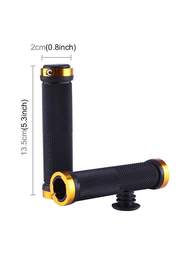 Generic - OQSPORT 2 PCS Bike Hand Grips Bilateral Lock Straight Barrel MTB Bicycle Anti-slip Handlebar Grips(Gold) 13*3*6cm - Image 1