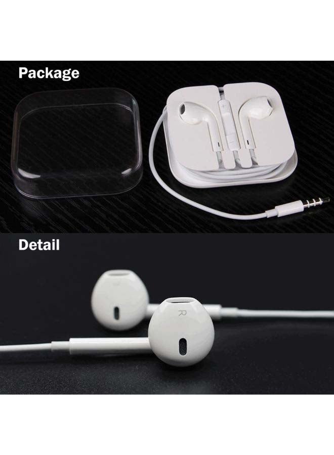 Generic - 3.5mm Earphones With Mic Hands-free In-line For Apple iPhone/6S/6 Plus White - Image 1