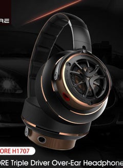 Triple Driver Over-Ear Headphones With Mic Gold/Black