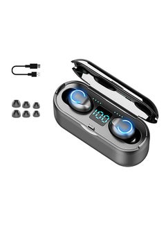 F9-8 TWS BT 5.0 Wireless LED Digital Power Display Earphones Black
