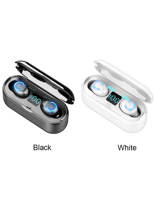 Generic - F9-8 TWS BT 5.0 Wireless LED Digital Power Display Earphones Black - Image 1