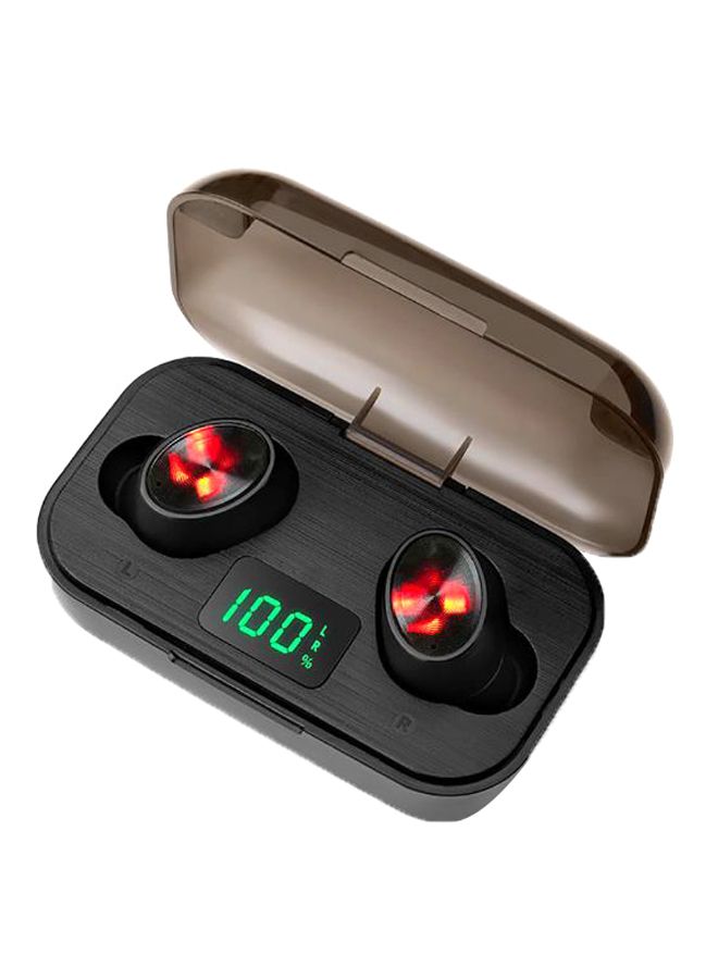 F6 TWS BT 5.0 True Wireless LED Display Earphones With Charging Case Black