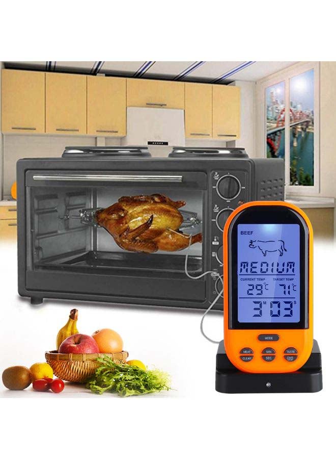 مقياس حرارة رقمي لاسلكي يعمل عن بعد برتقالي/أسود/فضي - Image 2