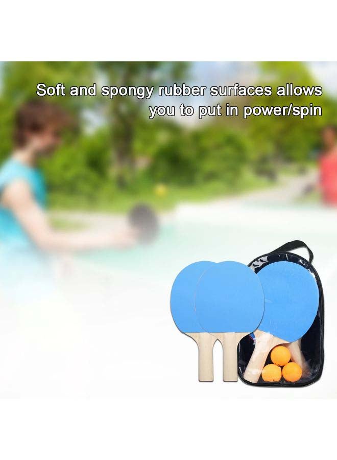Generic - 5-Piece Table Tennis Racket And Balls Set 27.0x17.0x7.0cm - Image 1