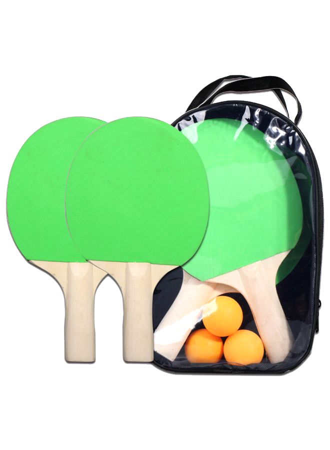 Generic 5-Piece Table Tennis Racket And Balls Set 27.0x17.0x7.0cm  - Image 1