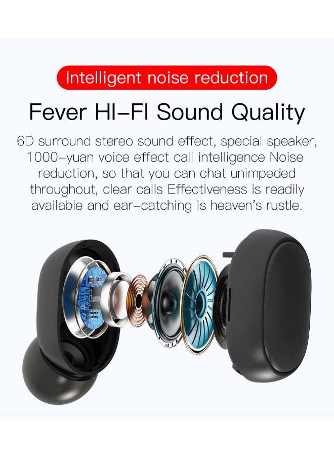 Generic - E6S TWS True-Wireless BT5.0 Earphones With 280mAh Charging Box Black - Image 1