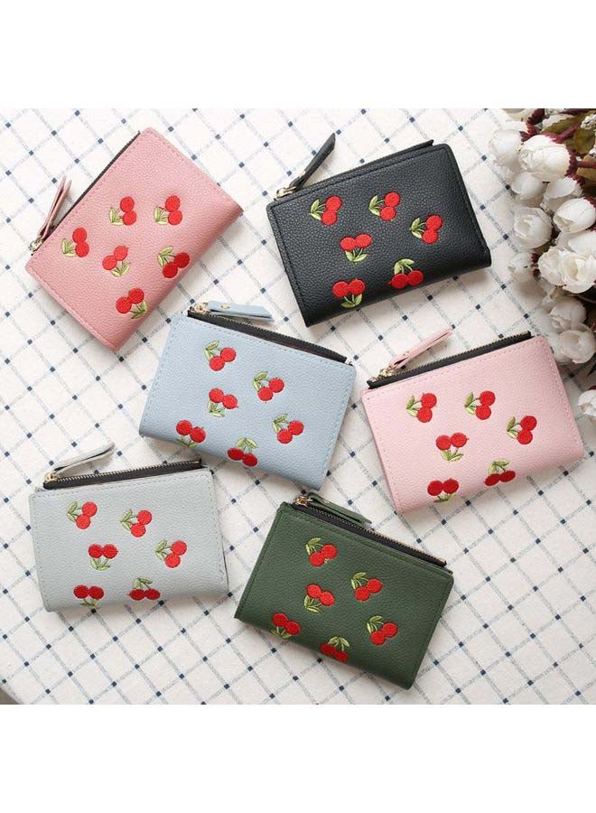 Generic Cherry Embroidered Purse Black  - Image 3