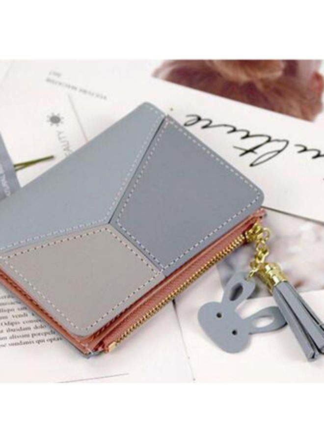 Ladies Zipper Wallet Blue/Grey - Image 3