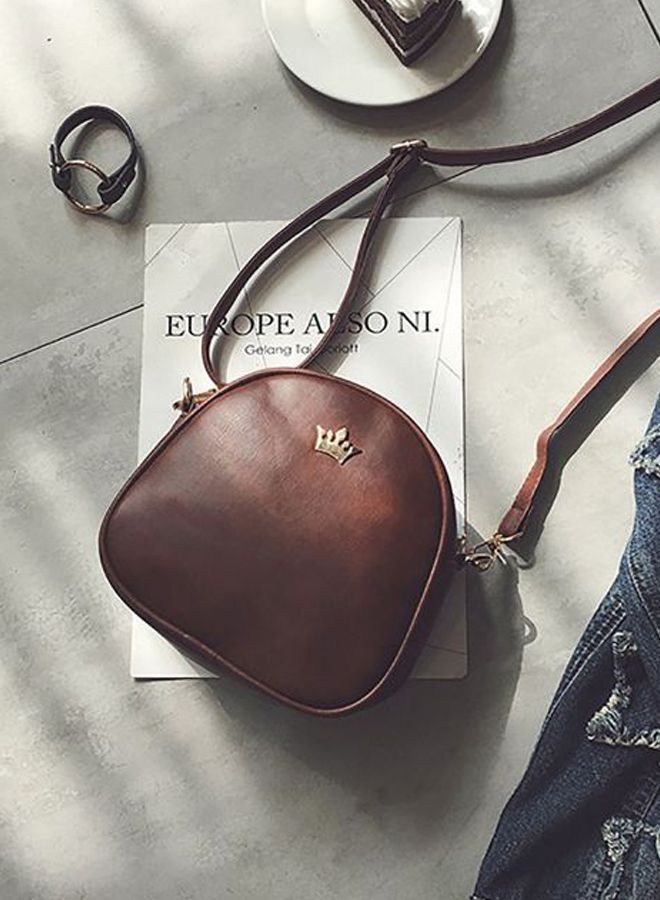 Crown Packet Crossbody Bag Dark Brown  - Image 1
