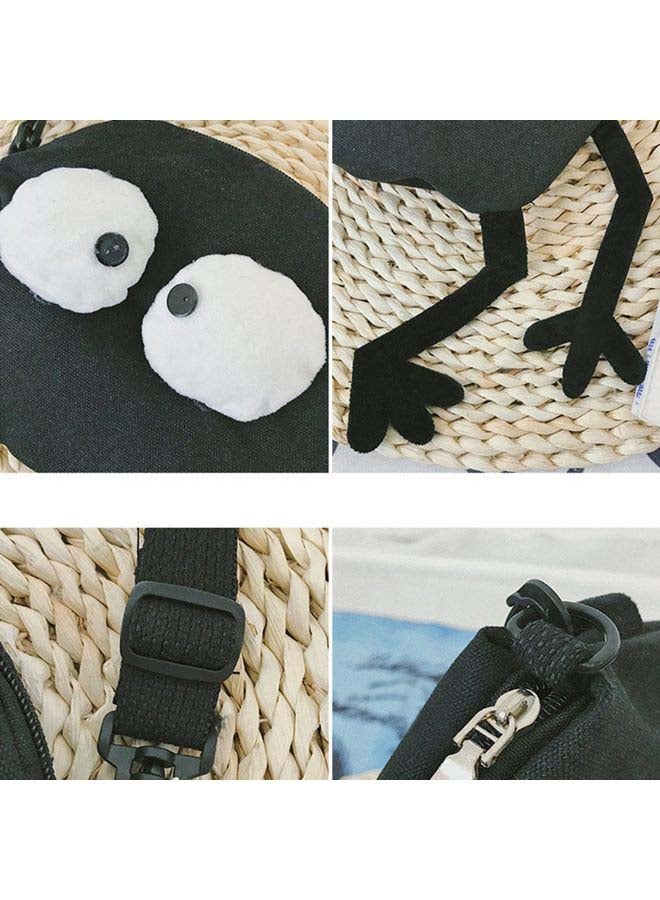 حقيبة بطبعة عيون كبيرة أسود - Image 2