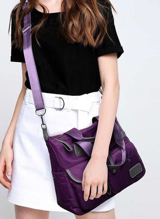 Nylon Shoulder Crossbody Bag Purple  - Image 1