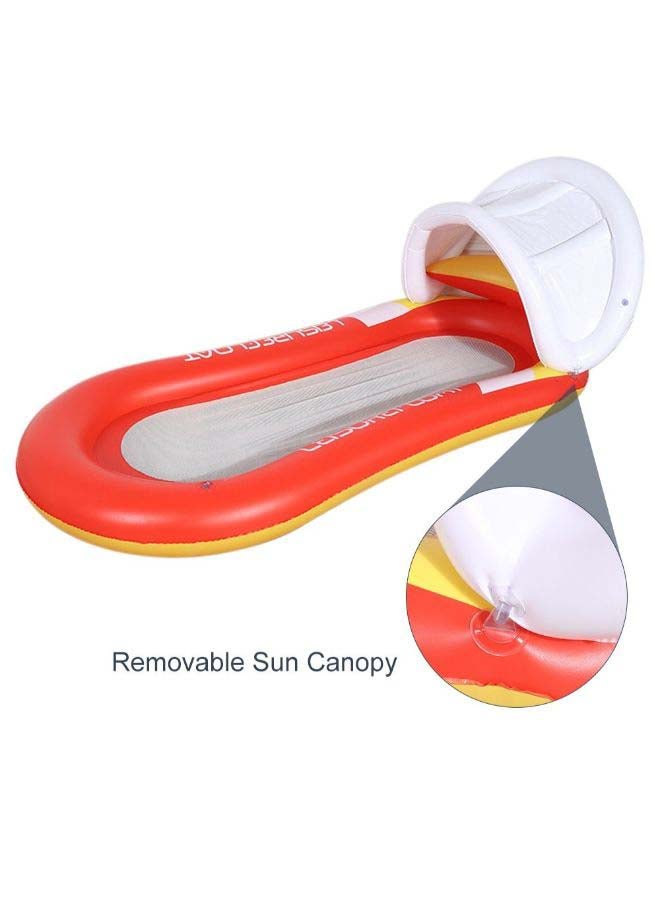 Generic - Inflatable PVC Pool Float with Canopy Swimming Pool Lounger Floating Hammock Raft 35x25x5cm - Image 1