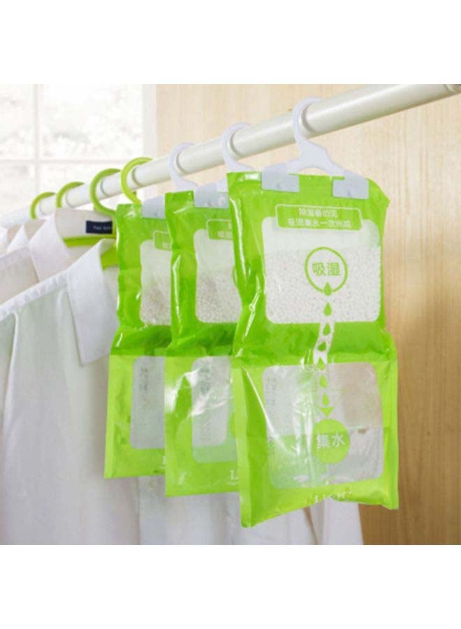 Clothes Moisture Absorbent Hanging Bag Green 35x16x1cm - Image 2