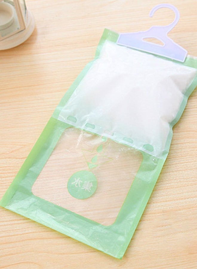 Clothes Moisture Absorbent Hanging Bag Green 35x16x1cm - Image 1