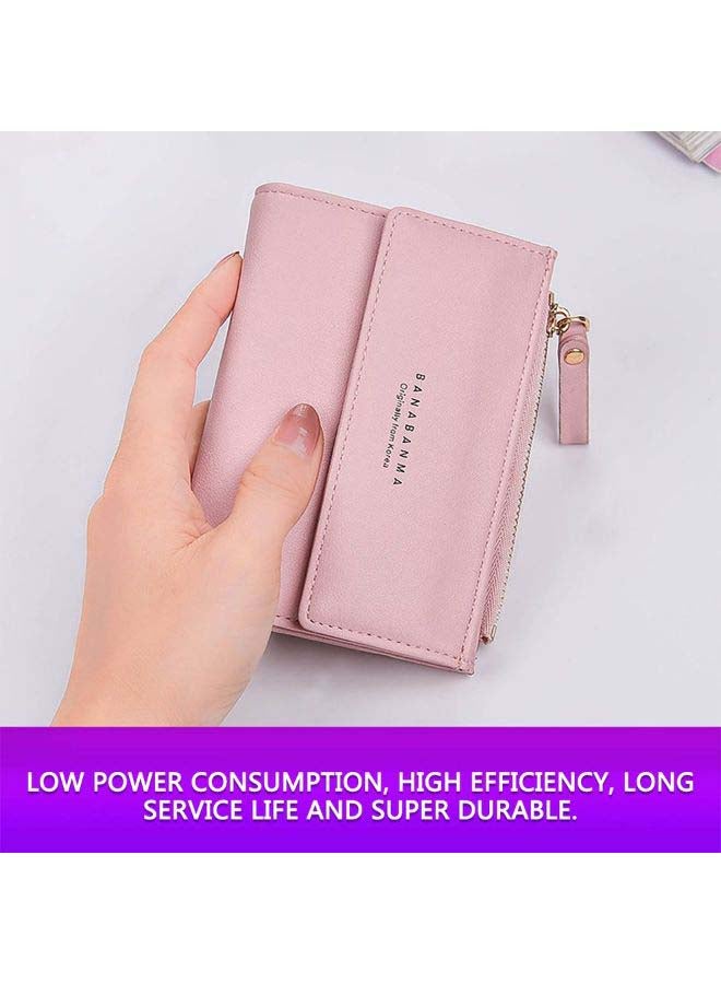 Zipper Short Clutch Wallet Pink - Image 2
