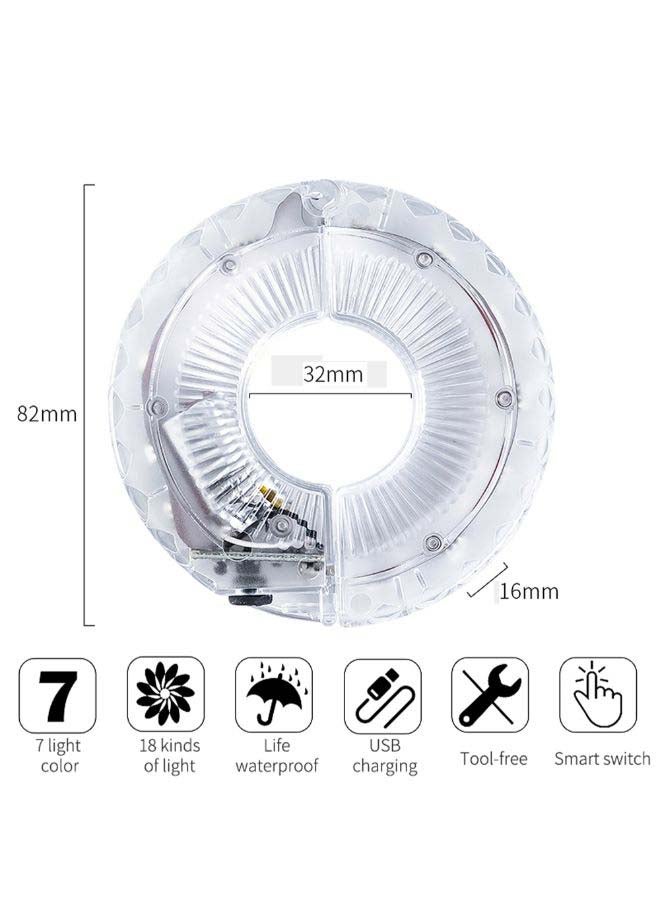 مصباح LED لعجلة الدراجة مزود بعدد 7 ألوان و18 وضعا 8.6x3.7x8.6سم - Image 3