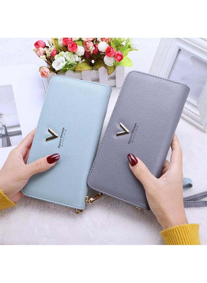 Zipper Wallet Hand Bag Grey - Image 3