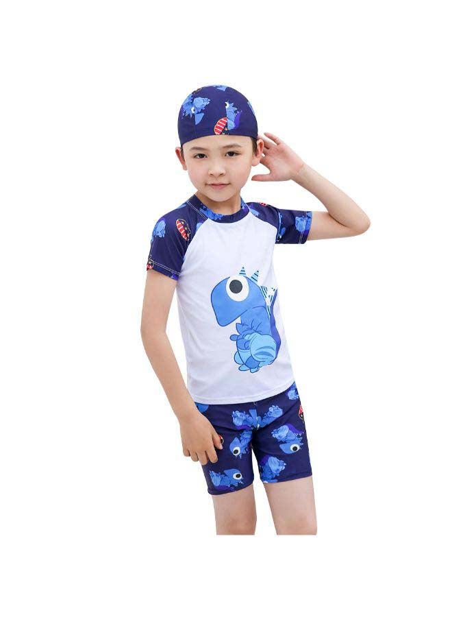 Generic 3 Piece Cartoon Printed Swimsuit With Hat 21.0x20.0x3.0cm - Image 3