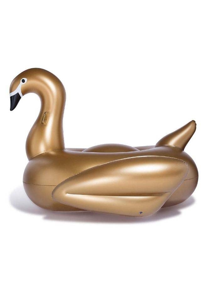Generic Inflatable Golden Swan Shaped Floating Mat 21x15x21cm  - Image 2