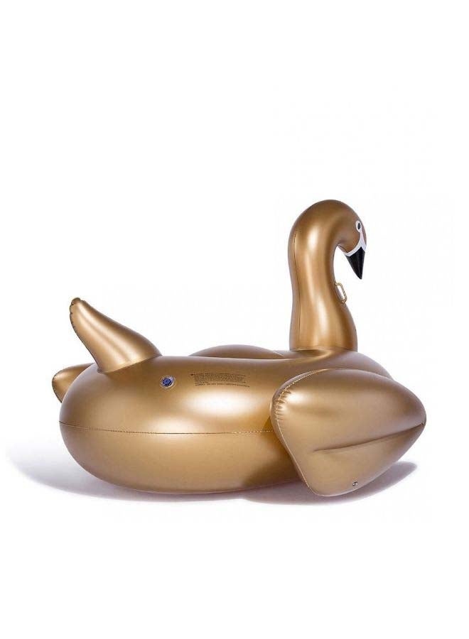 Generic Inflatable Golden Swan Shaped Floating Mat 21x15x21cm  - Image 3