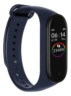 M4 Smart Bracelet 0.96-Inch Screen BT4.0 Smart Watch Heart Rate Blood Pressure Blood Oxygen Monitoring IP67 Waterproof Smart Timer Fitness Multi-Sport Modes Wristwatch for Android / iOS Blue