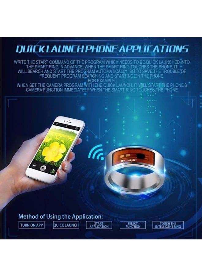 NFC Multifunctional Waterproof Smart Ring 3x2x3cm Silver  - Image 3