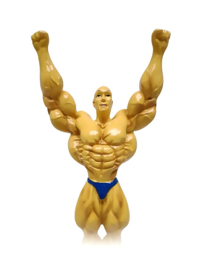 سبال كأس مطلي كهربائيا بتصميم نموذج لاعب رياضي بعضلات مفتولة أصفر/أزرق/فضي - Image 2