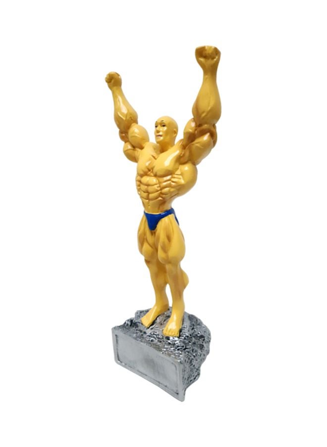 سبال كأس مطلي كهربائيا بتصميم نموذج لاعب رياضي بعضلات مفتولة أصفر/أزرق/فضي - Image 4