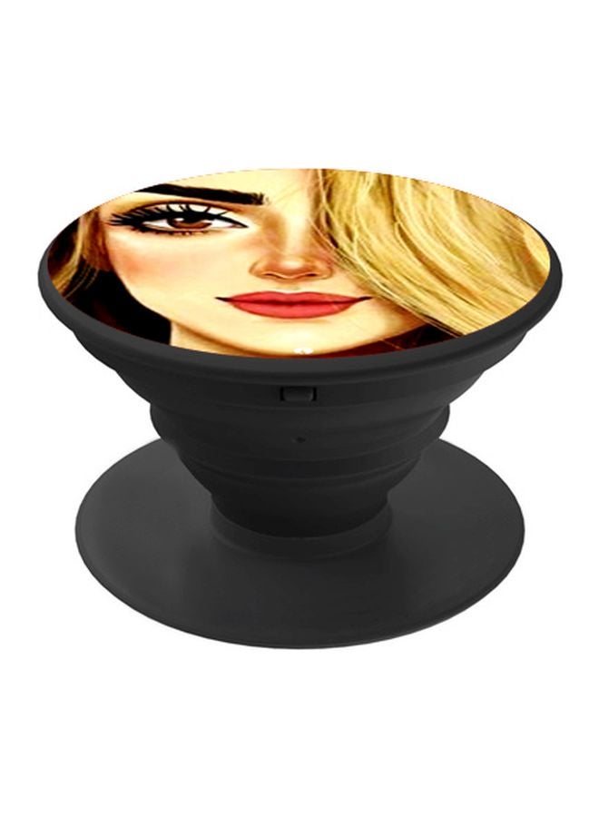 BP Girl Printed Popsocket Phone Holder Beige/Red/Black - Image 1