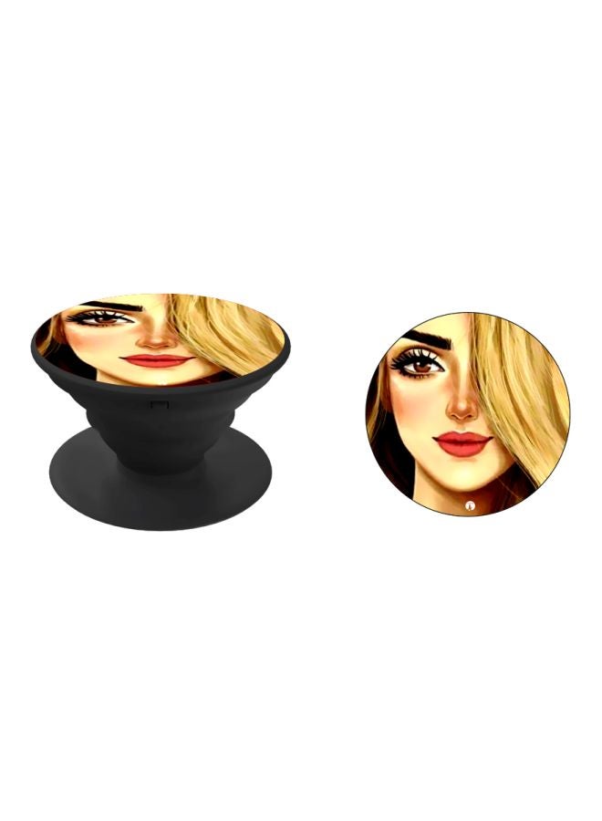 BP Girl Printed Popsocket Phone Holder Beige/Red/Black - Image 2
