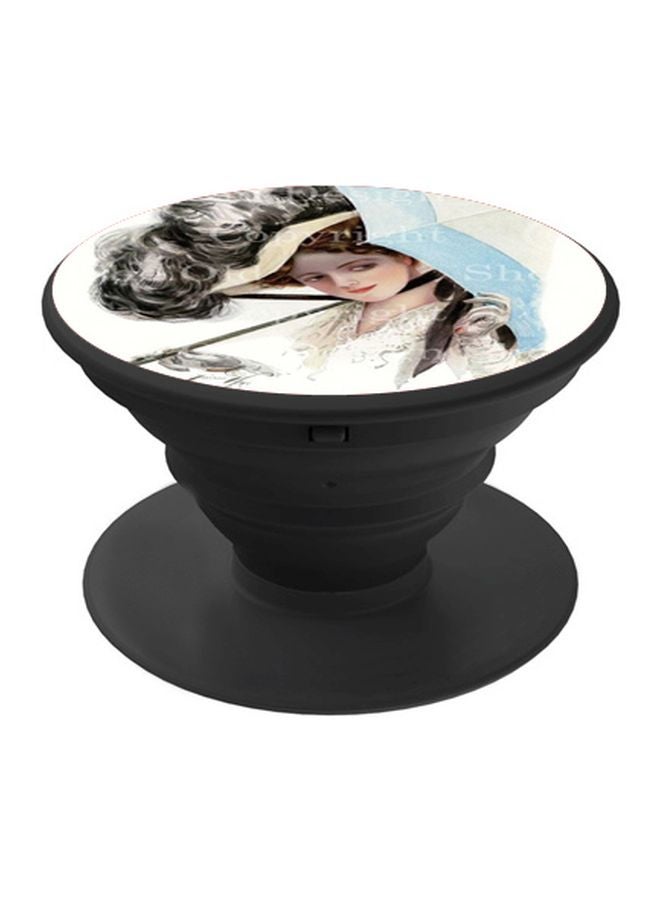 BP Girl Printed Popsocket Phone Holder White/Blue/Black - Image 1