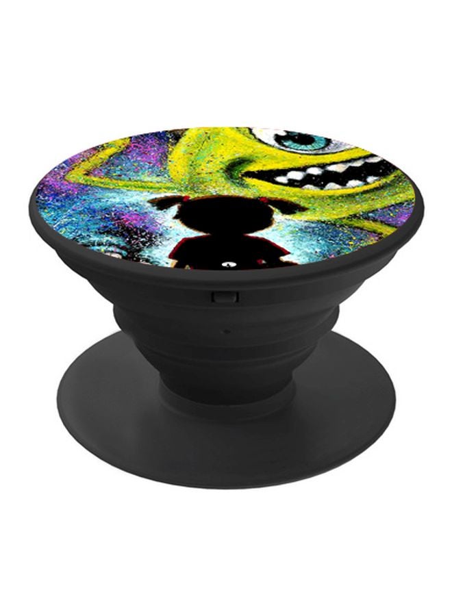 BP Cartoon Printed Popsocket Phone Holder Black/Green/Blue - Image 1