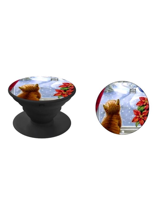 بي بي حامل بوب سوكيت للموبيل مطبوع بصورة قطة أزرق/ بني/ أحمر - Image 2