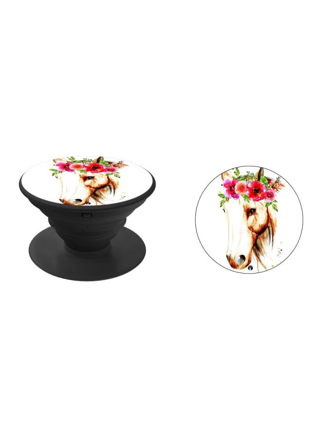 BP Horse Printed Popsocket Phone Holder White/Pink/Green - Image 2