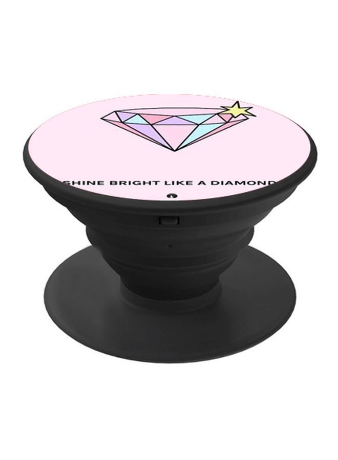 BP Shine Bright Like A Diamond Printed Pop Socket Phone Holder Pink/Blue/Black - Image 1