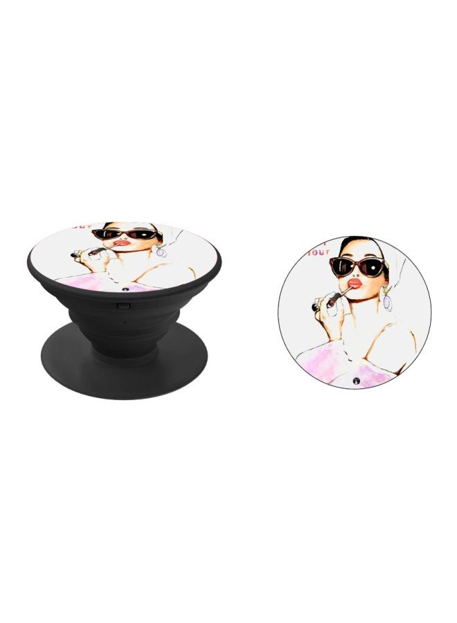 BP Woman Printed Pop Socket Phone Holder White/Pink/Black - Image 2