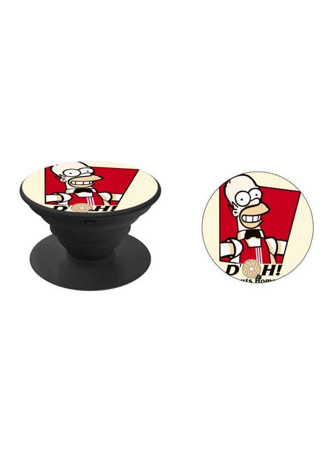 BP Cartoon Printed Pop Socket Phone Holder Beige/Red/Black - Image 2