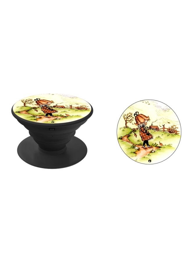 BP Cartoon Printed Pop Socket Phone Holder Beige/Green/Black - Image 2