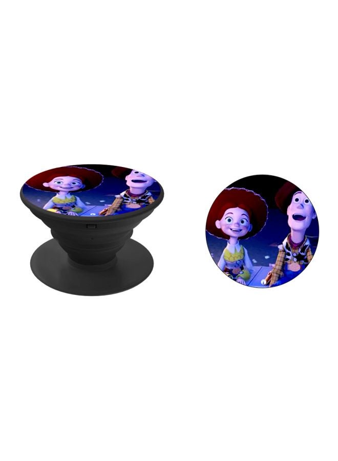 بي بي حامل هاتف على شكل مقبض أصابع منبثق بطبعة رسومات كرتونية أزرق\بني\أسود - Image 2