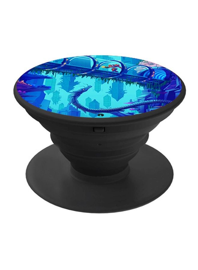 BP Cartoon Printed Pop Socket Phone Holder Blue/Black - Image 1