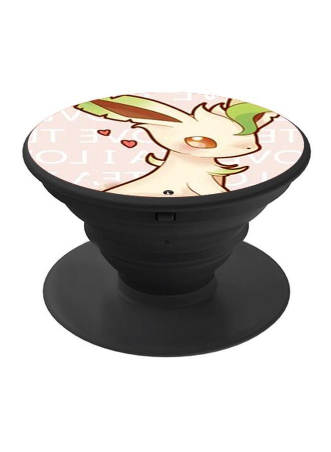 بي بي حامل هاتف على شكل مقبض أصابع منبثق بطبعة رسومات كرتونية بيج/بني/أسود - Image 1