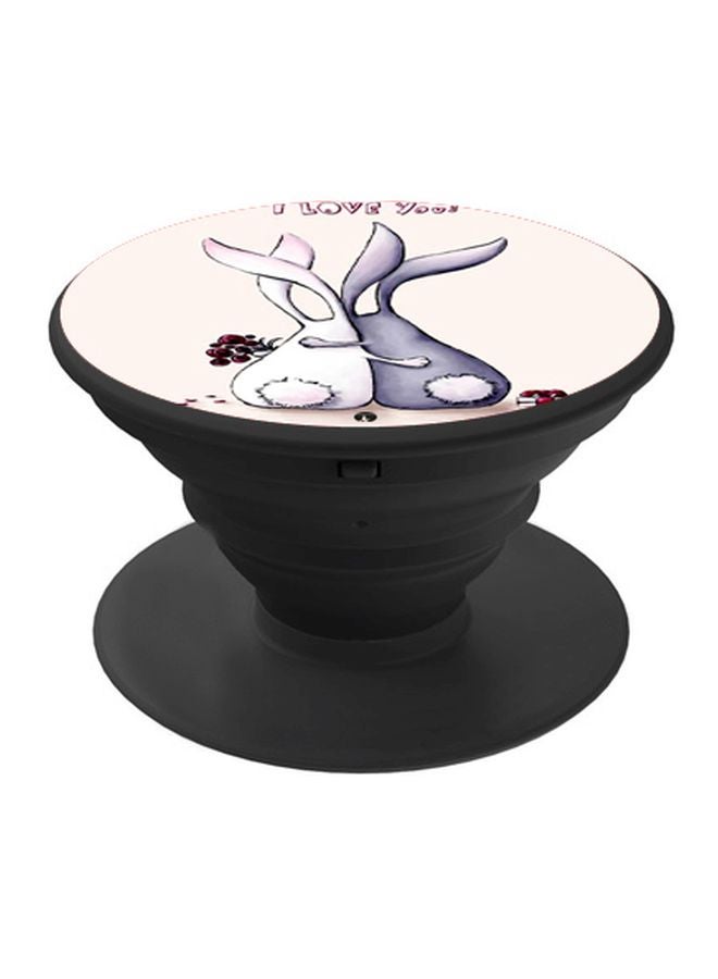 BP Cartoon Printed Pop Socket Phone Holder Grey/Beige/Black - Image 1