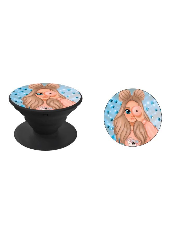 BP Cartoon Character Printed Pop Socket Phone Holder Blue/Brown/Pink - Image 2