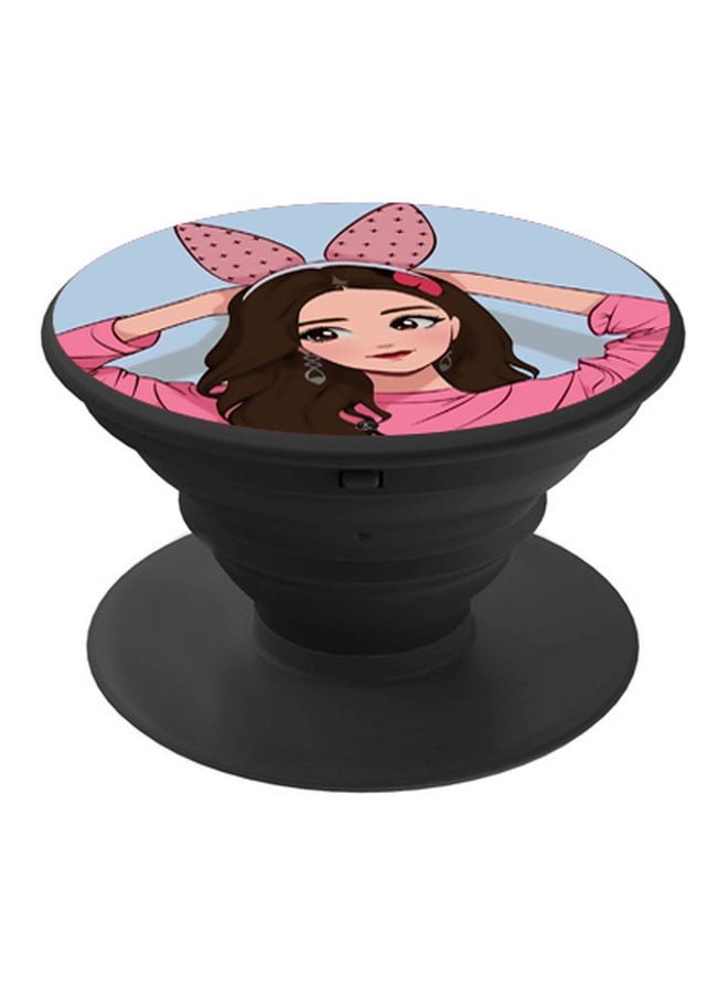 BP Cartoon Character Printed Pop Socket Phone Holder Pink/Beige/Blue - Image 1