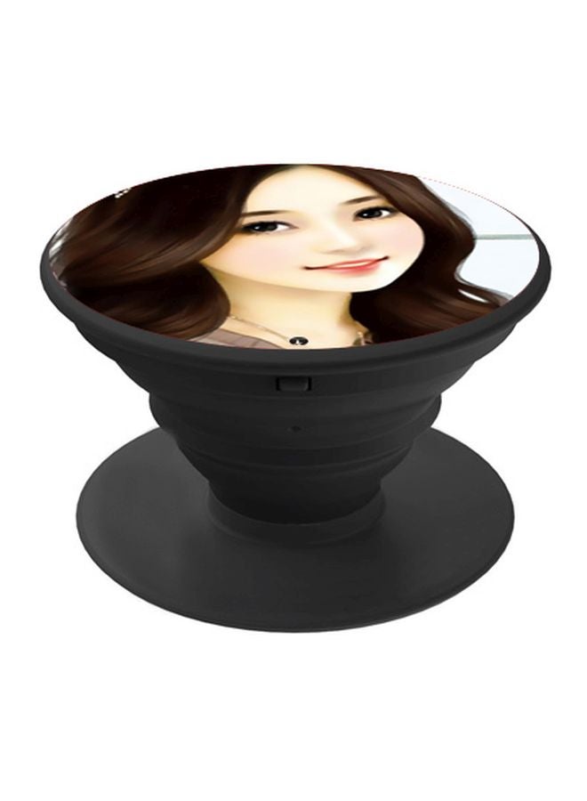 BP Girl Printed Pop Socket Phone Holder Beige/Brown/Black - Image 1