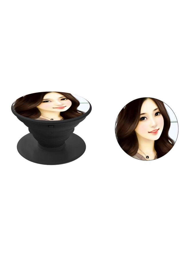 BP Girl Printed Pop Socket Phone Holder Beige/Brown/Black - Image 2
