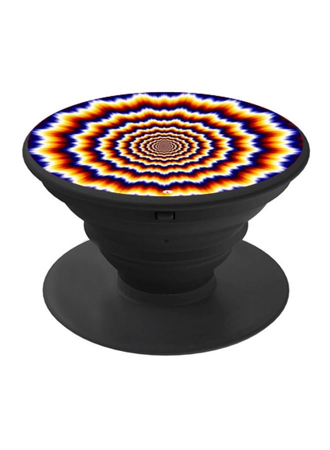 BP Printed Pop Socket Phone Holder Brown/Yellow/Black - Image 1