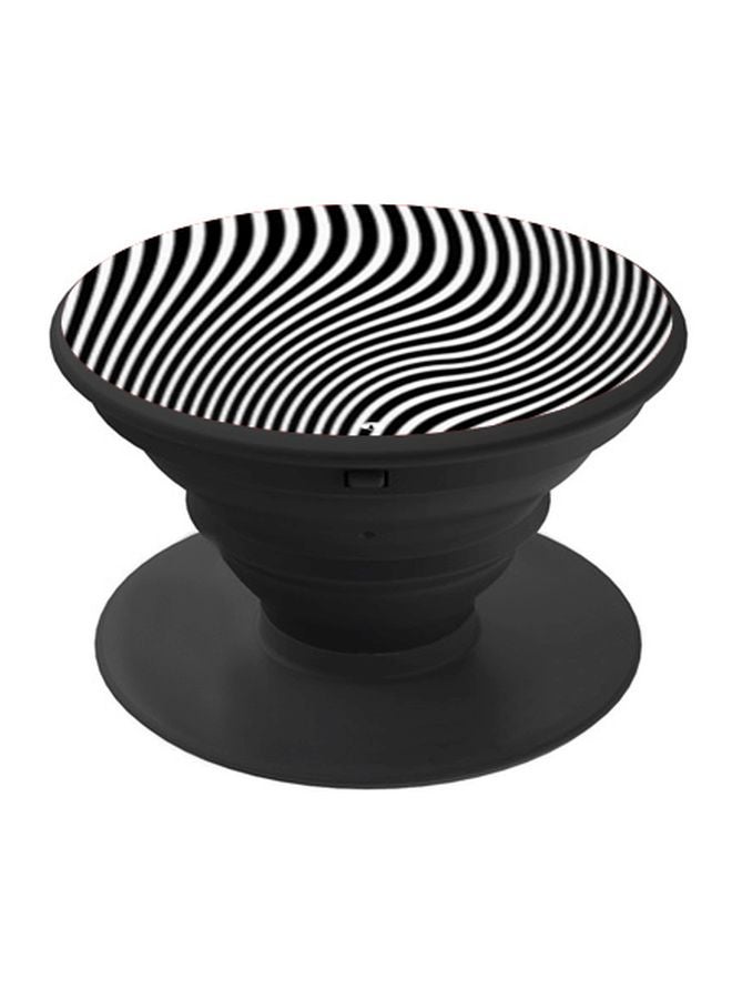 بي بي حامل هاتف منبثق مزين بطبعة أسود/أبيض - Image 1