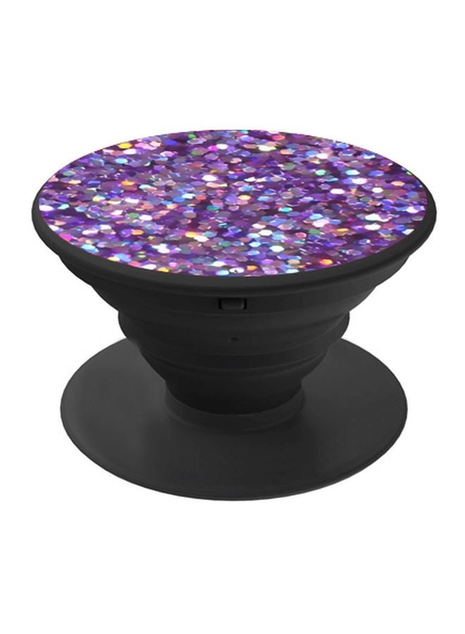 BP Sparkle Printed Pop Socket Phone Holder Purple/White/Black - Image 1